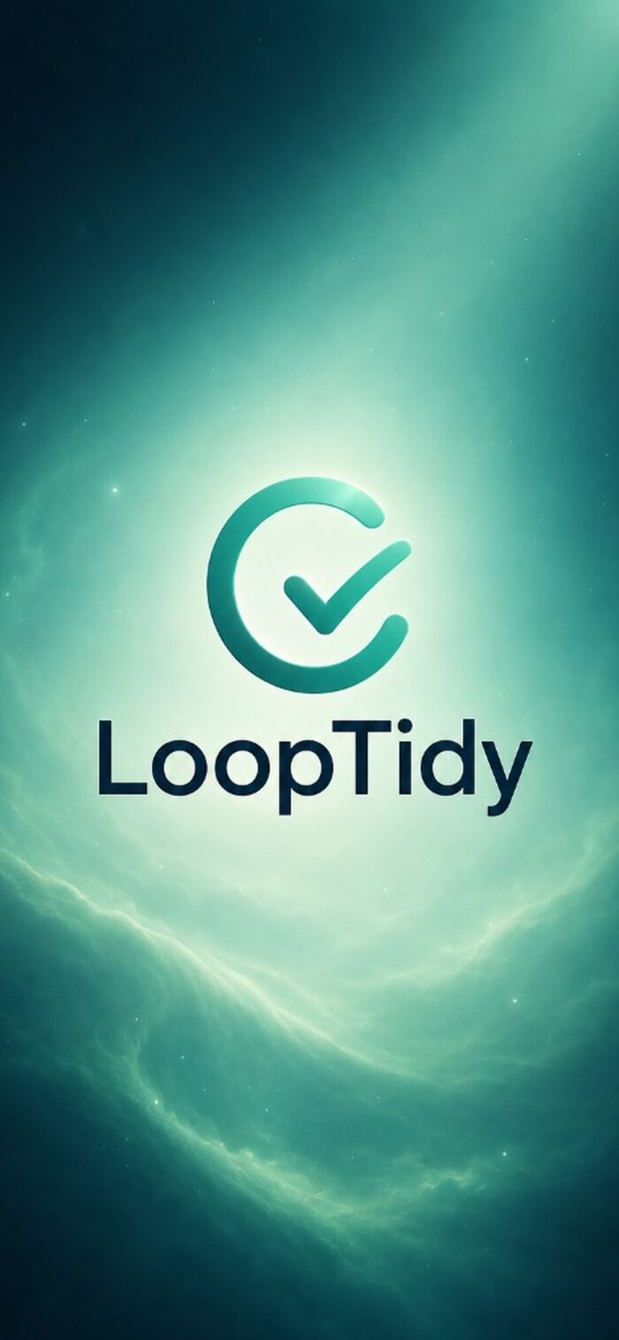 LoopTidy launch screen with logo